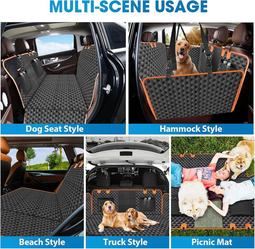 Nw6Lbs Back Seat Extender for Dogs 52X63In- Dog Car Seat Cover for Backseat Hard Bottom 100% Waterproof Dog Hammock for Car Suvs Truck