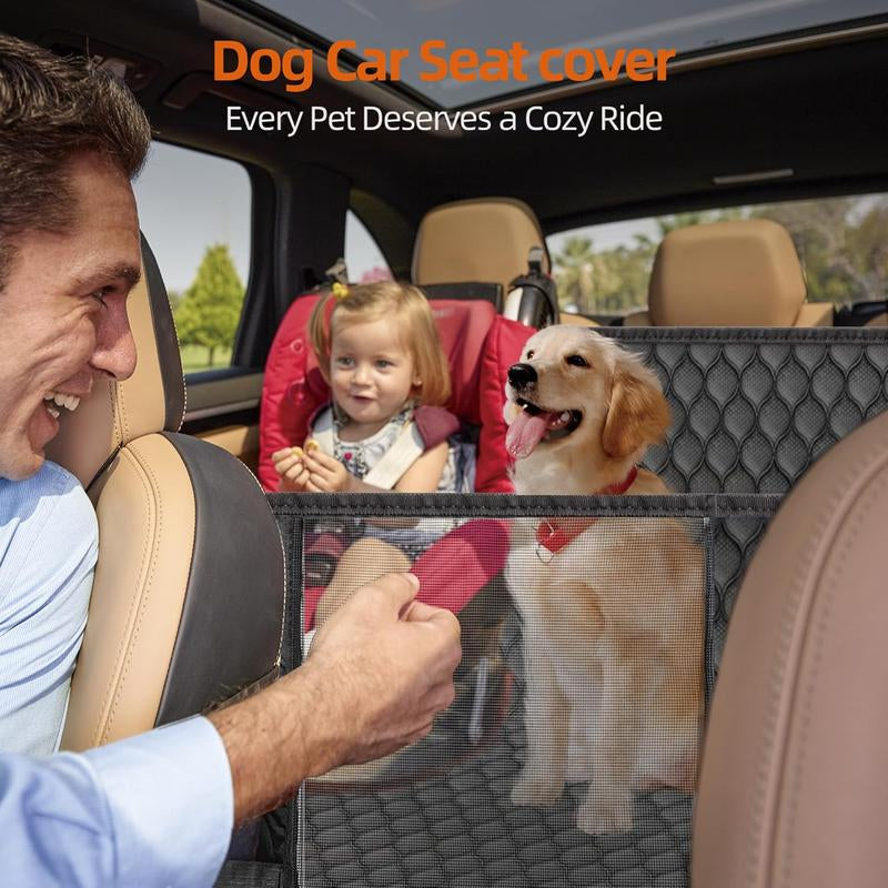 Nw6Lbs Back Seat Extender for Dogs 52X63In- Dog Car Seat Cover for Backseat Hard Bottom 100% Waterproof Dog Hammock for Car Suvs Truck