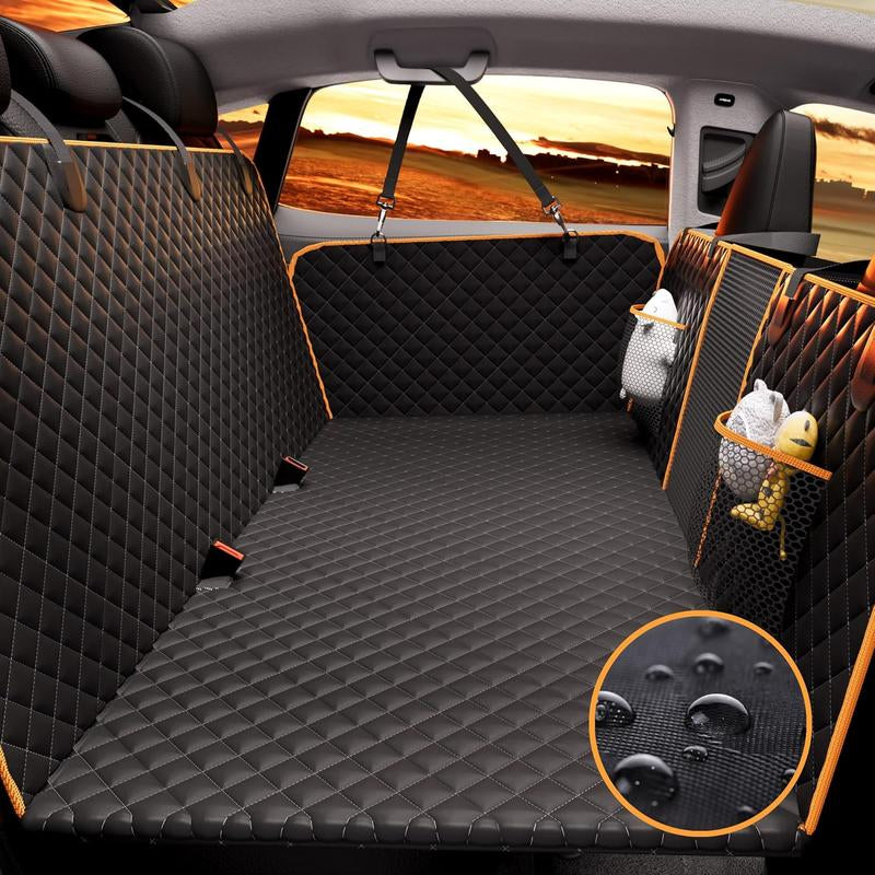Nw6Lbs Back Seat Extender for Dogs 52X63In- Dog Car Seat Cover for Backseat Hard Bottom 100% Waterproof Dog Hammock for Car Suvs Truck